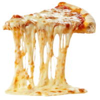 un delicioso rebanada de Pizza con elástico queso aislado en un transparente antecedentes Listo a ser disfruté, un rebanada de Pizza con elástico quesoaislado transparente antecedentes png