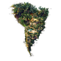 A detailed illustration of Brazil's diverse landscape showcasing the lush periphery against a transparent background, a periphery in Brazil, transparent background. png
