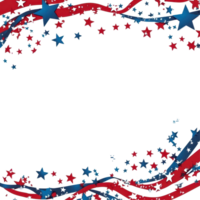 Festive July banner background featuring red, , and blue stars on a clean backdrop for patriotic celebrations, 4th July banner background isolated on transparent background png