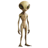 un curioso extraterrestre soportes solo en un brillante transparente fondo, exhibiendo único caracteristicas y extraterrestre presencia, extraterrestre aislado en transparente antecedentes png