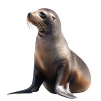 A solitary sea lion resting on a bright transparent background in a serene and peaceful pose, a sea lion isolated on transparent background png