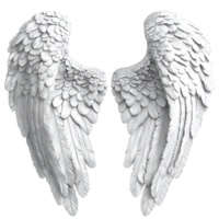 Realistic angel wings set against a simple transparent background showcasing intricate feather details, Angel Wings - transparent background realistic, transparent background. png