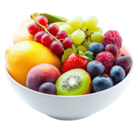 An assortment of fresh, healthy fruits in a bowl ready for enjoyment and nourishment, Assorted Fruits in a Bowl - Fresh, Healthy, Colorful, Delicious Food, transparent background. png