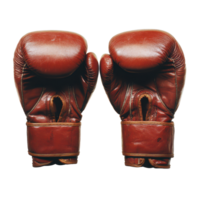 A pair of vintage boxing gloves isolated on a clean transparent background for training and competition purposes, A pair boxing gloves Isolated on transparent background png