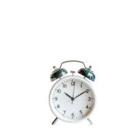 Classic alarm clock on a simple transparent background displaying time for morning routines or reminders, Alarm clock on transparent background png