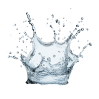 A stunning clear water splash captured in isolation against a bright transparent background, Abstract clear water splash isolated on png