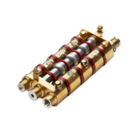 Attenuator with fiber isolation displayed against a transparent background showcasing connectors and design details, attenuator fiberisolated on transparent background png