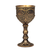 Antique goblet featuring ornate design isolated against a transparent background for decorative display, antique goblet isolated on transparent background png