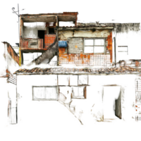 Exploring the unique architectural features of periphery homes in Brazil with a backdrop, a periphery in Brazil, transparent background. png