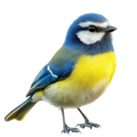 A vibrant blue and yellow bird perched against a clean transparent background, showcasing its striking plumage and features, bird on transparent background png