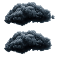 Dark black clouds hovering in isolation against a stark backdrop, creating a dramatic contrast and mood, Black clouds isolated on transparent background png