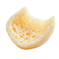 Angled loofah slice on a transparent background showcasing its natural texture and porous structure, Angled loofah slice isolate on transparent background png