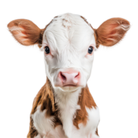 Adorable calf with a charming face captured in a bright studio setting during the afternoon, Adorable Calve The Cutest Face in the Animal Kingdom, transparent background. png