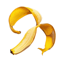 Isolated banana peel on a clean transparent background showcasing its vibrant yellow and textured surface, Banana peel isolated on transparent background png