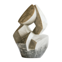 Abstract geometric stone sculpture showcasing artistic design and modern elegance in a contemporary setting, Artistic Stone Sculpture Abstract Geometric Art, transparent background. png
