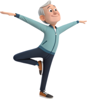 Engaging Cartoon Man Doing Exercise for Playful Projects. . png
