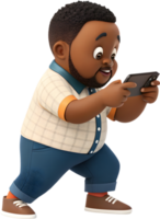 Charming Cartoon Man Navigates Digital Tech with Energy. . png