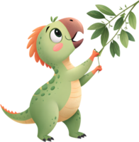 Fun Cartoon Psittacosaurus Dinosaur Charms with Playful Appeal. . png