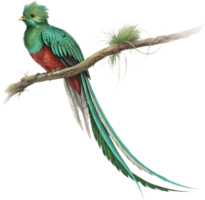 Brilliant Resplendent Quetzal Dazzles with Gorgeous Plumage Display. . png