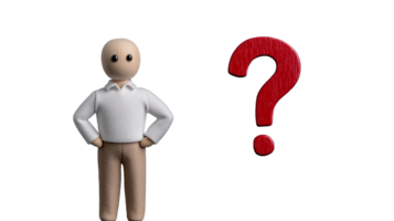 Figurine with Question Mark on Transparent Background png