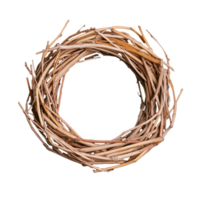 Natural twig wreath design with transparent background for creative projects png