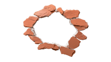 Broken Brick Wall Fragment with Transparent Background for Design Use png