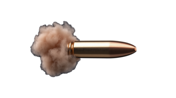Bullet with Smoke Cloud Effect on Transparent Background png