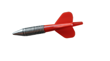 Red Dart with Silver Tip on Transparent Background png