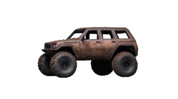 Off-Road Vehicle with Muddy Texture on Transparent Background png