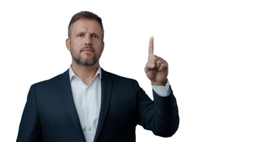 profissional homem apontando para cima com transparente fundo para Claro apresentação png