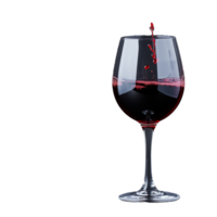 Red wine glass with splash on transparent background showcasing elegance and refreshment png