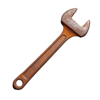 Rusty Adjustable Wrench on Transparent Background for Tool Illustrations png