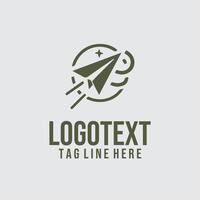 Folded Sky Paper Plane Logo vector