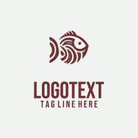 Fin Surge linear fish logo vector
