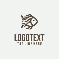 GlideTide linear fish logo vector