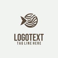 Glide Current linear fish logo vector