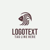 Glide Stream linear fish logo vector