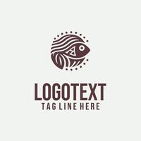 Sea Sway linear fish logo vector
