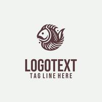 Tidal Line linear fish logo vector