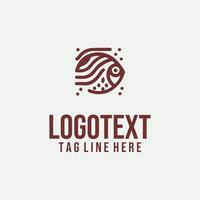 Flight linear fish logo vector