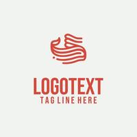 Fish Tail linear fish logo vector