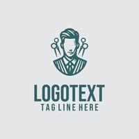 A man with a tie and glasses logo vector