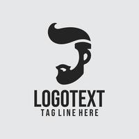 A man with a beard and mustache logo vector