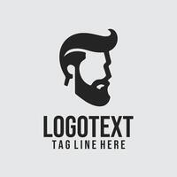 A man with a beard and mustache logo vector
