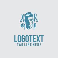 A man with a barber's hat logo vector