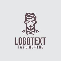 Edge Craft linear men salon logo vector