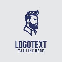 A bearded man logo with a beard and mustache vector