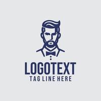 Fresh Fade linear men salon logo vector