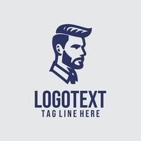 A man with a beard and tie logo design vector