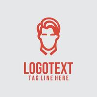 A man with a red face logo vector